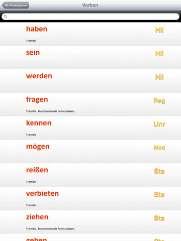 German Verbs Conjugation iPad  스크린샷