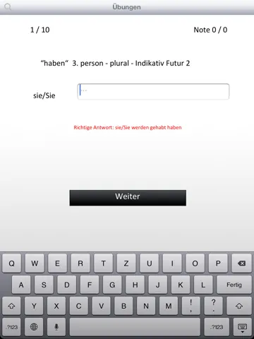 German Verbs Conjugation iPad  스크린샷