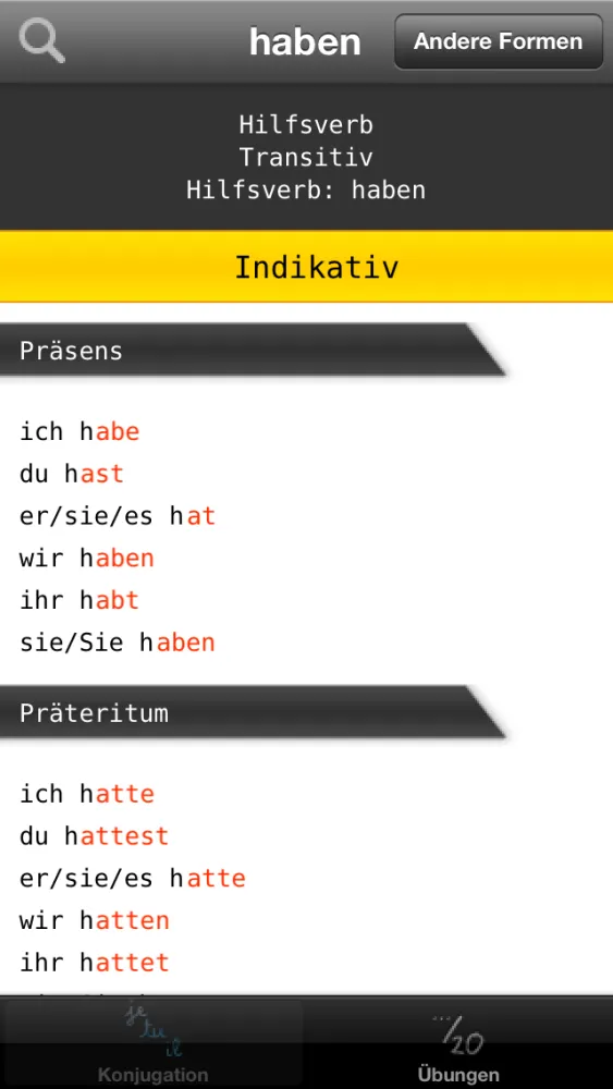 German Verbs Conjugation 스크린샷