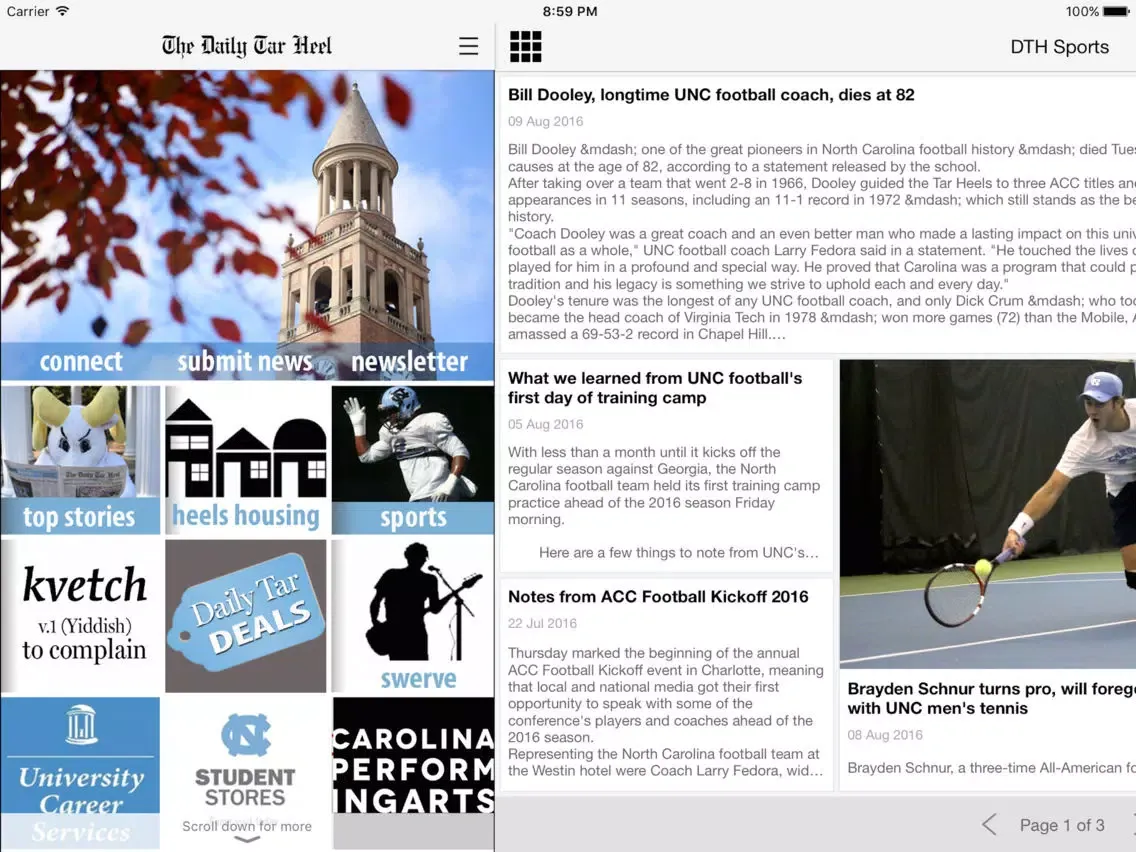 The Daily Tar Heel iPad  Screenshots