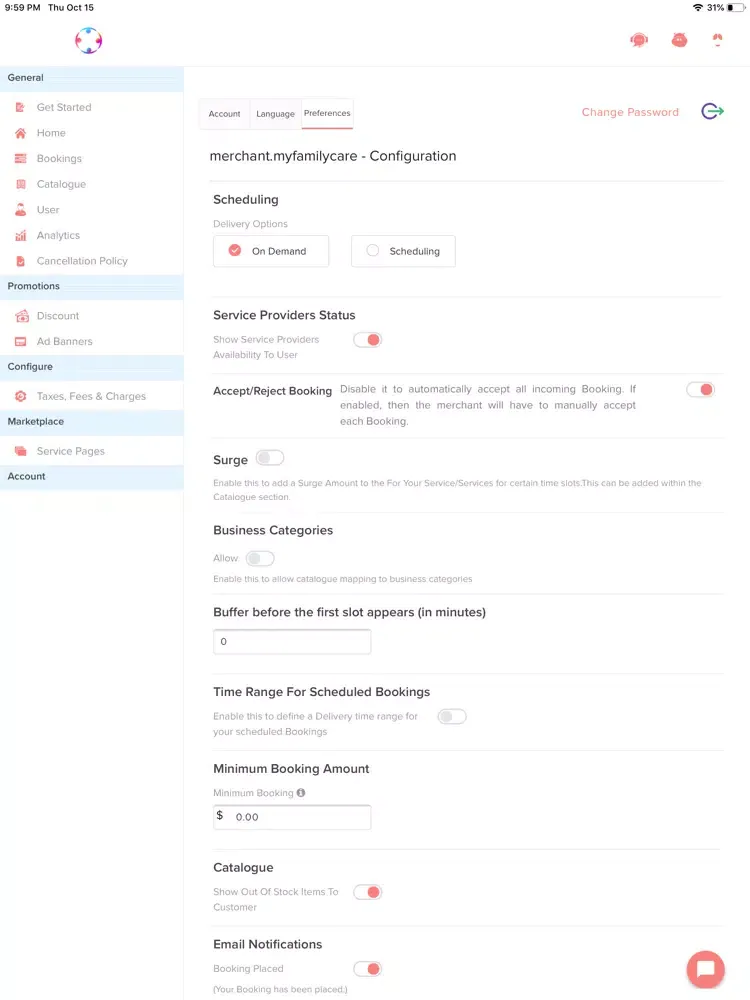 Screenshot di Family Connect Vendor iPad 