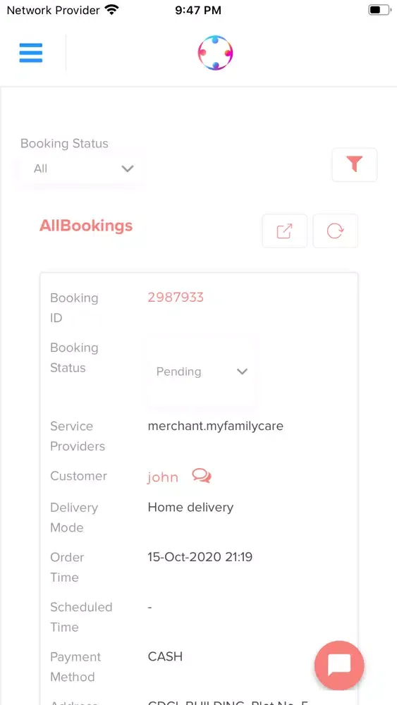 Screenshot di Family Connect Vendor