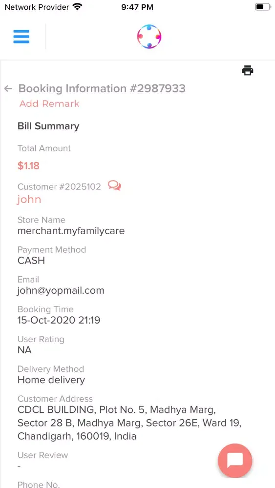 Screenshot di Family Connect Vendor