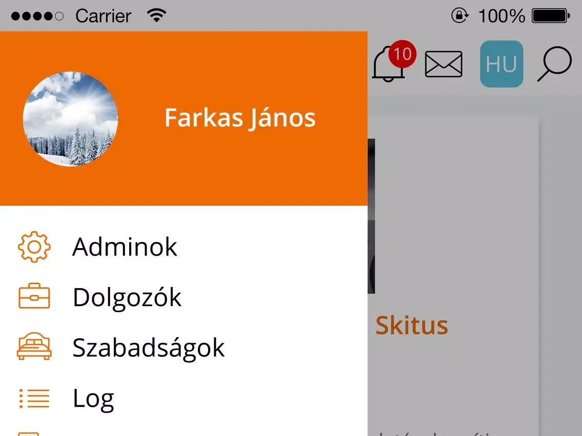 Captures d'écran de SKITUS Staff System (SSS) iPad 