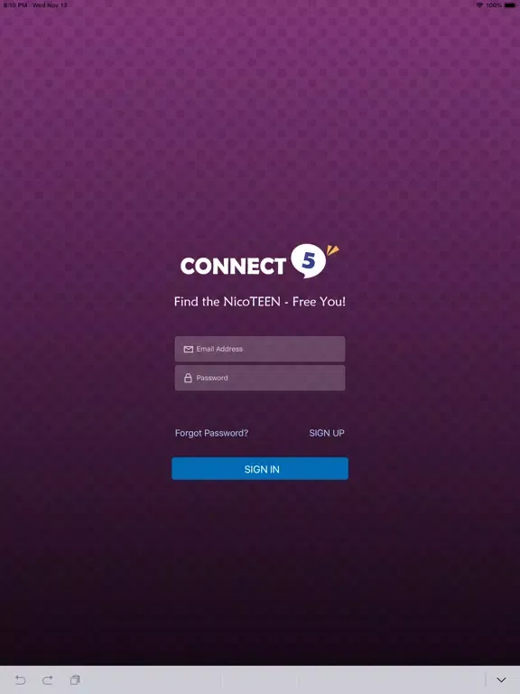 Ảnh chụp màn hình của Caron’s CONNECT 5 iPad 