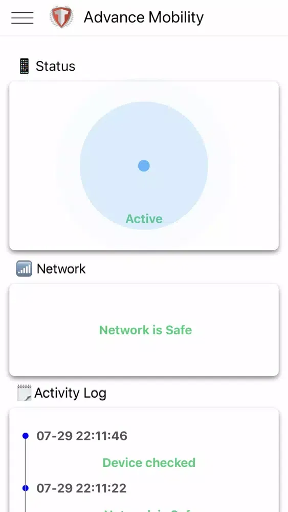 Capturas de tela do Advance Mobility app
