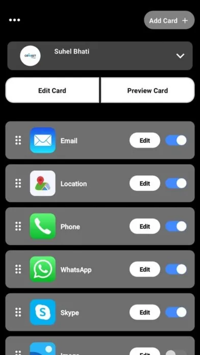 ภาพหน้าจอของ Connect-Card