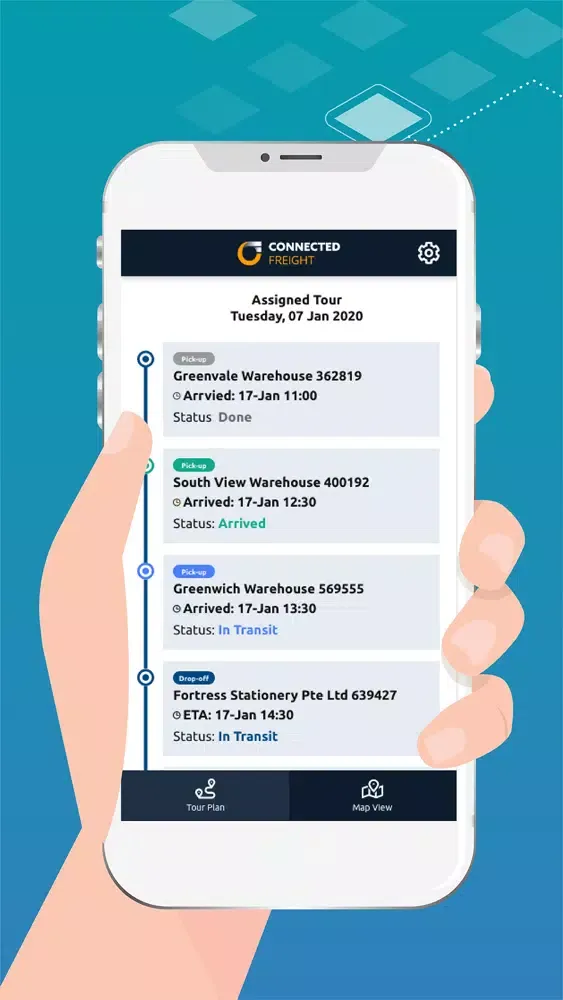 Connected Freight Driver App 스크린샷