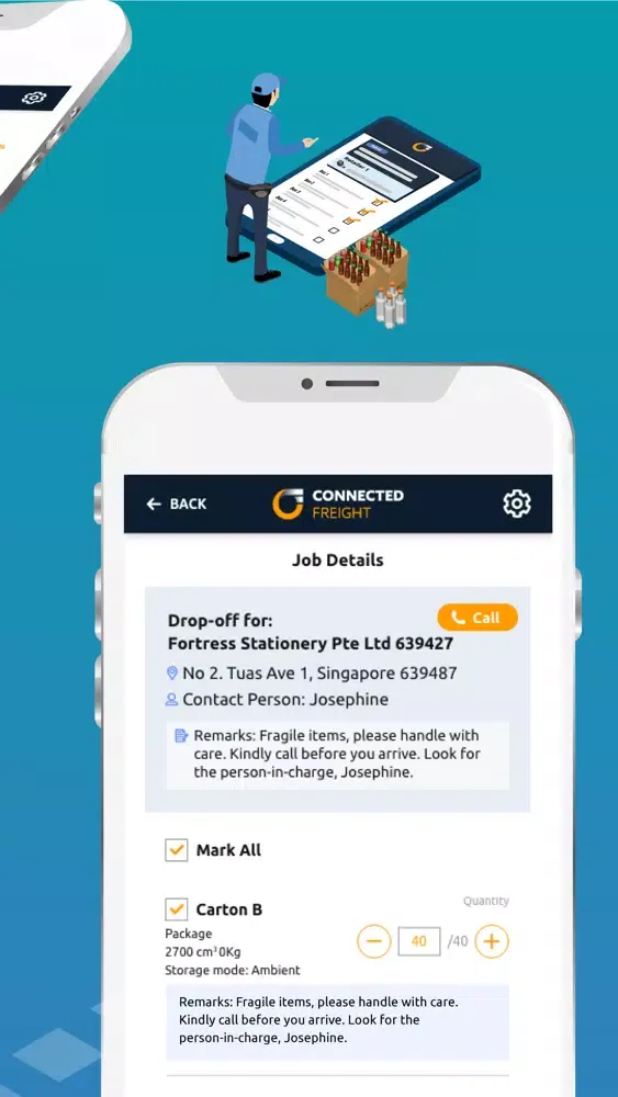 Connected Freight Driver App 스크린샷