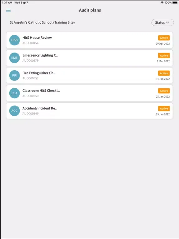 CSN Audits iPad  スクリーンショット