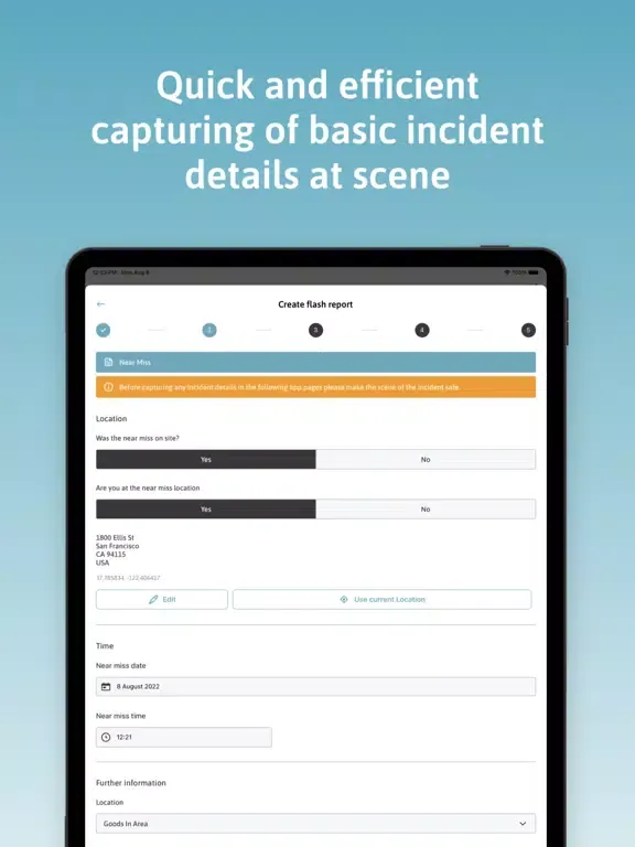 Ảnh chụp màn hình của CSN Incidents iPad 