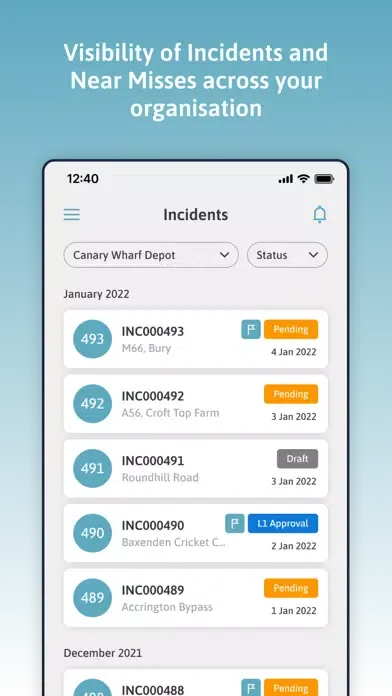 Ảnh chụp màn hình của CSN Incidents