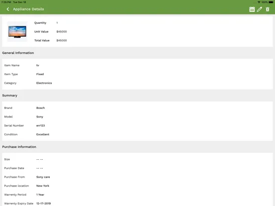 HSP Home Inventory iPad 应用截图