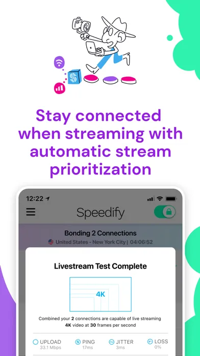 Speedify: Cellular Bonding VPN سکرین شاٹس