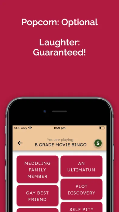 ภาพหน้าจอของ B Grade Movie Bingo