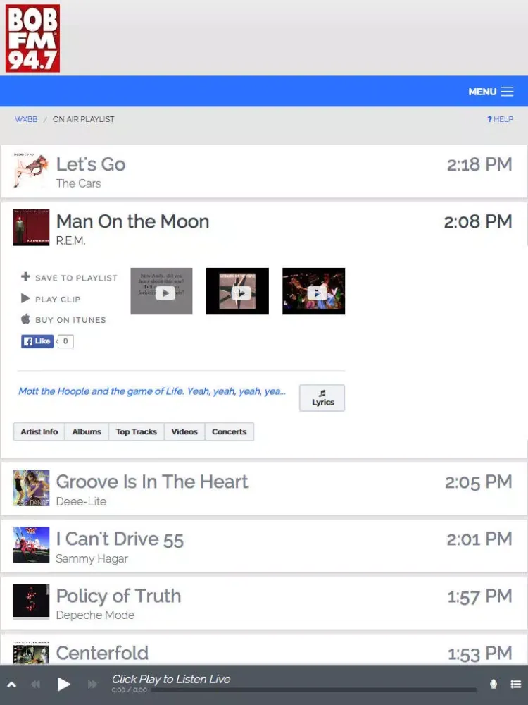 Capturas de pantalla de 94.7 BOB FM iPad 