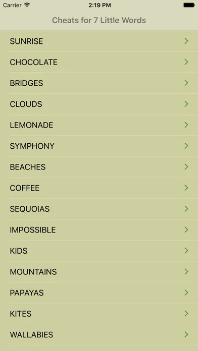 Zrzuty ekranu Cheats for 7 Little Words