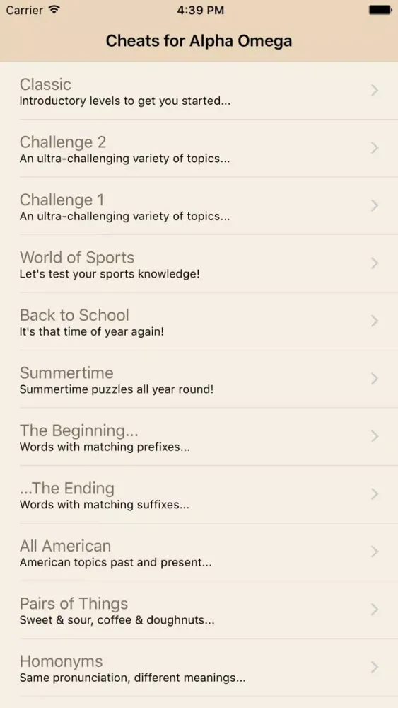 Tangkapan skrin Cheats for Alpha Omega - All the Latest Solutions and Answers