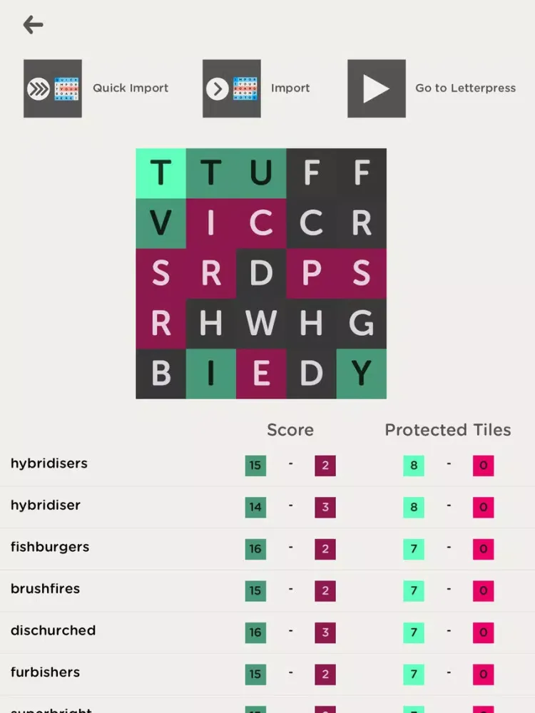 Capturas de pantalla de Cheat Scanner for Letterpress iPad 