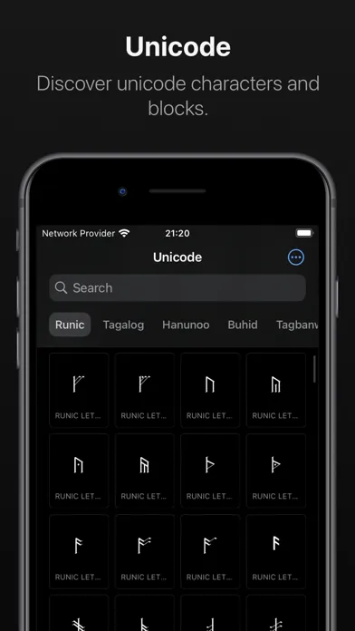 ภาพหน้าจอของ CharMap — Unicode Characters