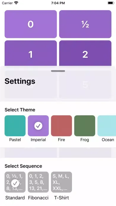Tangkapan layar Reckon - Planning Poker