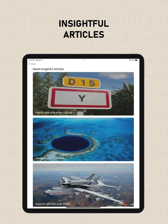 Daily Random Facts, Cool Facts iPad  Screenshots