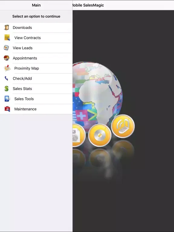 Capturas de tela do CCI SalesMagic iPad 