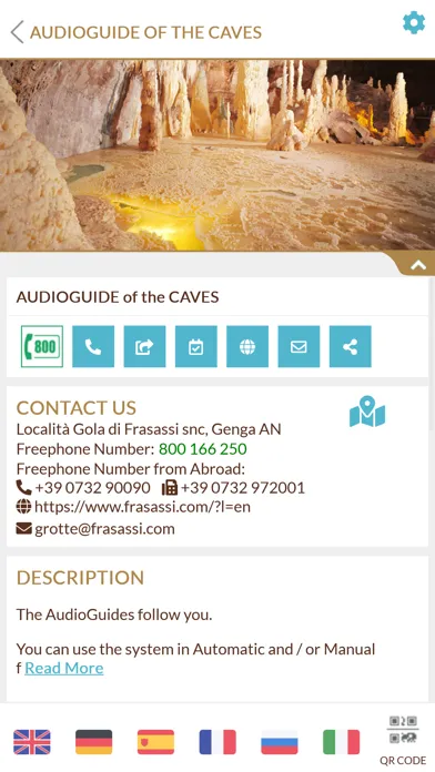 Capturas de tela do Audio guides Frasassi Caves