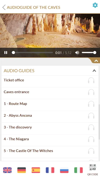 Capturas de tela do Audio guides Frasassi Caves