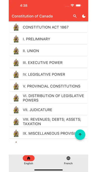 Capturas de tela do Constitution of Canada