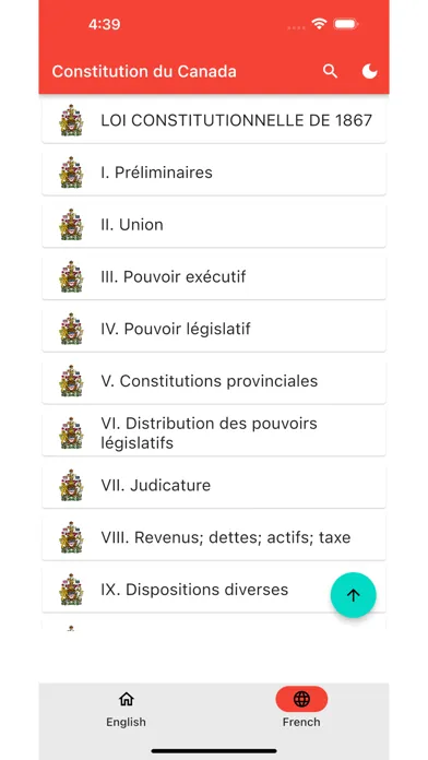Capturas de tela do Constitution of Canada