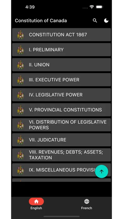 Capturas de tela do Constitution of Canada