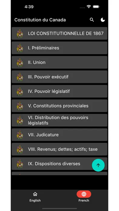 Capturas de tela do Constitution of Canada