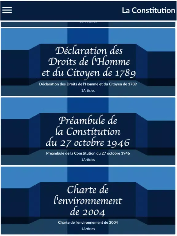Constitution Française iPad  Screenshots