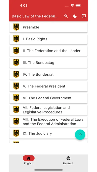 Tangkapan skrin Constitution of Germany