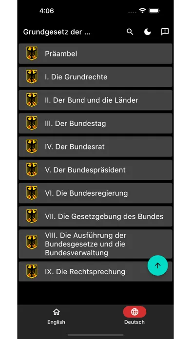 Tangkapan skrin Constitution of Germany
