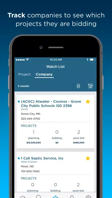Ảnh chụp màn hình của ConstructConnect Contractors