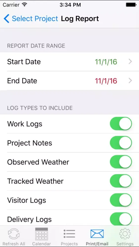 Tangkapan skrin OnSite Logging Pro