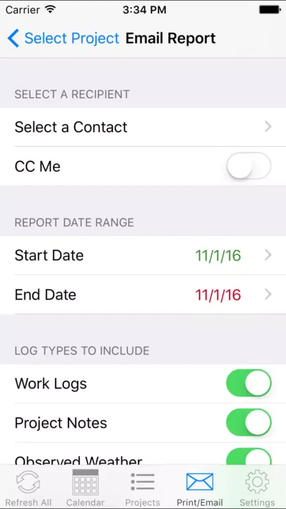 Tangkapan skrin OnSite Logging Pro