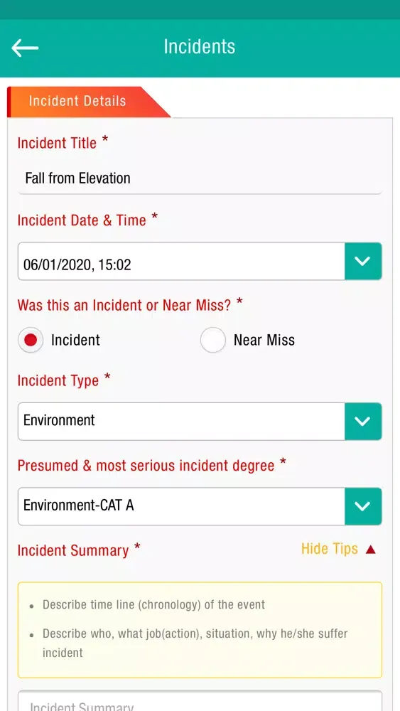 DSS Incident Management System Screenshots
