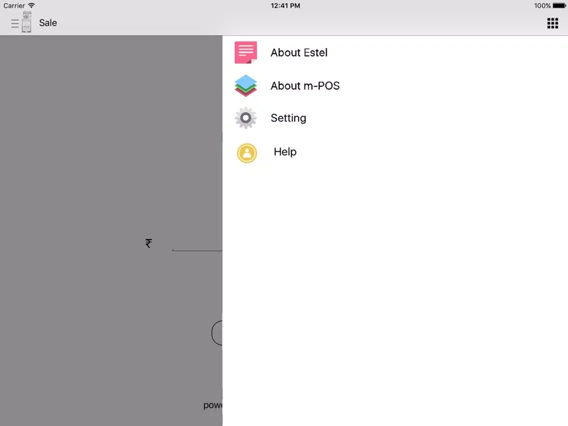 Tangkapan layar Estel mPOS iPad 