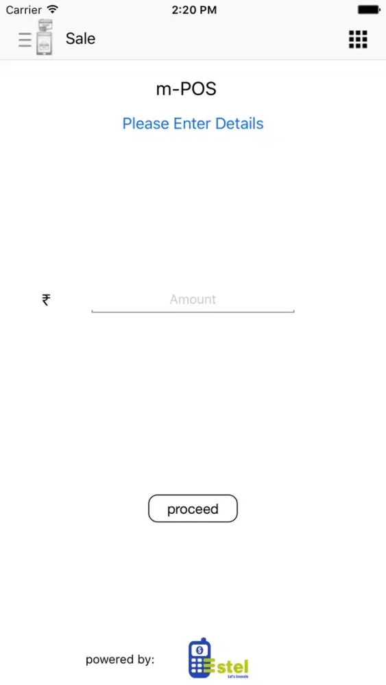 Tangkapan layar Estel mPOS