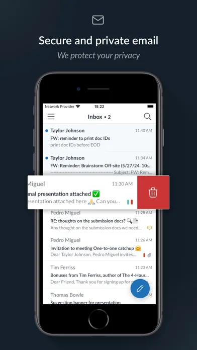 ภาพหน้าจอของ Encrypted Email - Mailfence