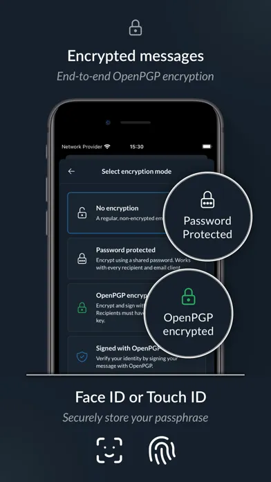 ภาพหน้าจอของ Encrypted Email - Mailfence
