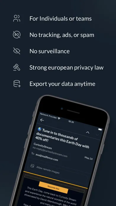 ภาพหน้าจอของ Encrypted Email - Mailfence