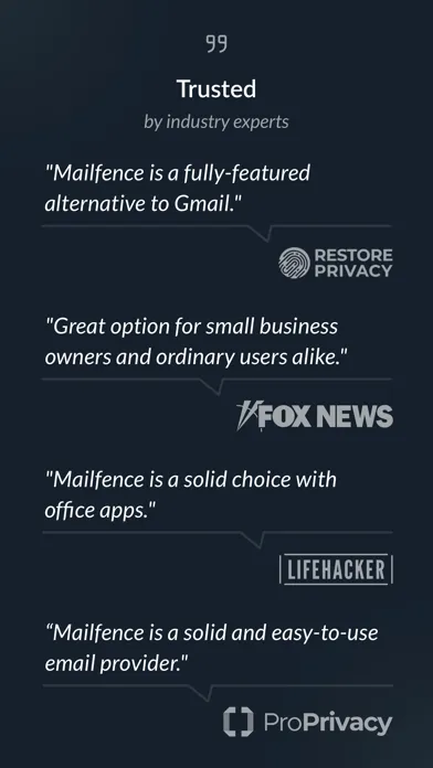 ภาพหน้าจอของ Encrypted Email - Mailfence