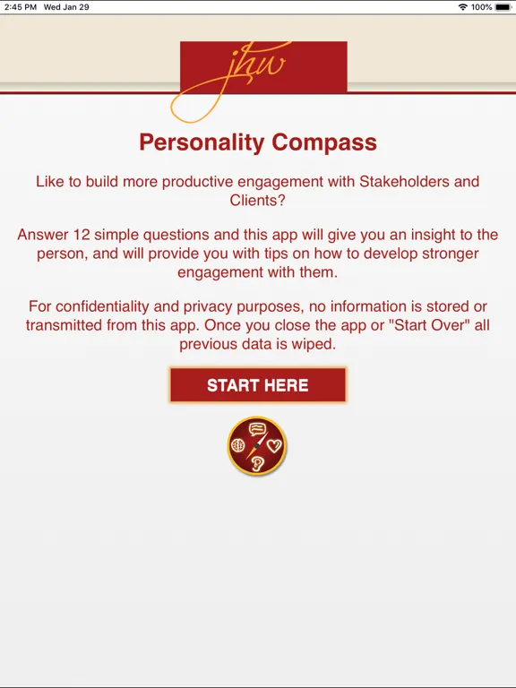 Ảnh chụp màn hình của JHW Personality Compass iPad 