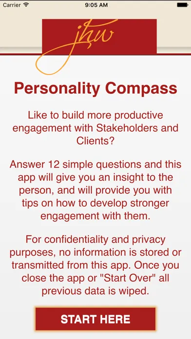 Ảnh chụp màn hình của JHW Personality Compass