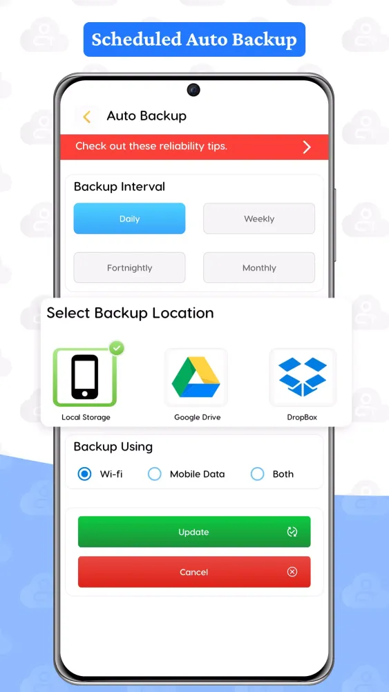 Contacts Backup Screenshots