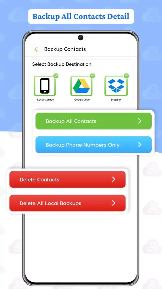 Contacts Backup Screenshots